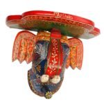 Multi Color hand Embossed  Elephant Face Wall Shelf