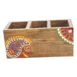 Mango Wood hand Painted  Knifes/ Spoon Holder - Image 3