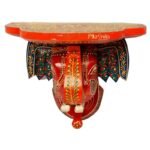 Multi Color hand Embossed  Elephant Face Wall Shelf - Image 3