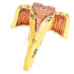 Multi Color Hand Embossed  Wall Hanging Elephant Face