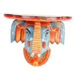 Multi Color hand Embossed  Elephant Face Wall Shelf