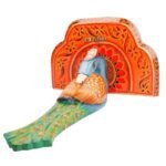 Multi Color Hand Embossed Peacock Bird Wooden Wall Shelf - Image 4