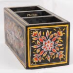 Mango Wood hand Painted  Knifes/ Spoon Holder - Image 2