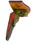 Multi Color Hand Embossed Parrot Bird Wooden Wall Shelf - Image 2