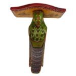 Multi Color Hand Embossed Parrot Bird Wooden Wall Shelf - Image 5