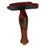 Multi Color Hand Embossed Peacock Bird Wooden Wall Shelf - Image 3