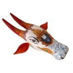 White Wooden Cow head Wall Hanging - Image 3