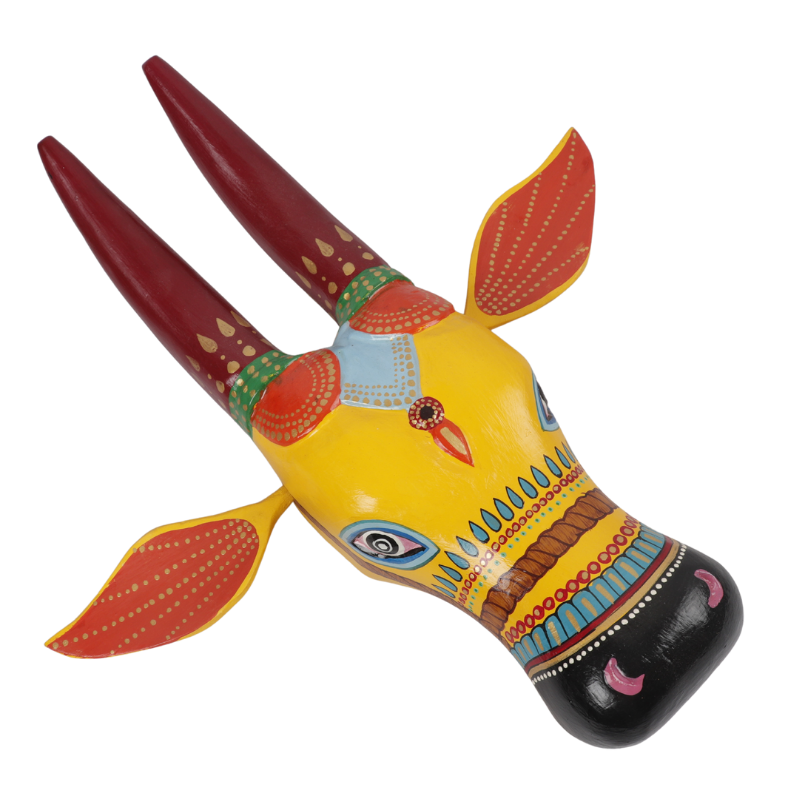 25-3.png Wooden Cow head Wall Hanging - Image 1