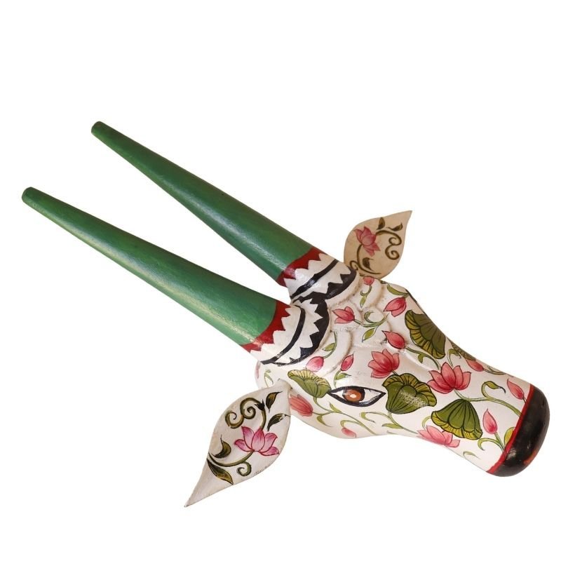 27.jpg Wooden Cow head Wall Hanging - Image 1