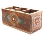 Mango Wood hand Painted  Knifes/ Spoon Holder - Image 2