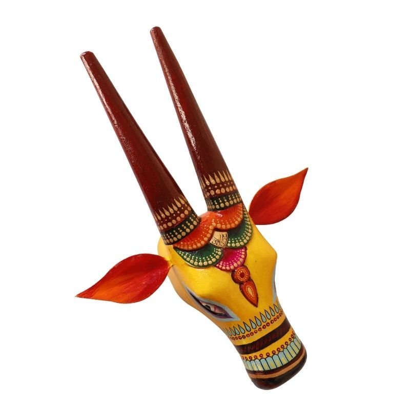 34.jpg Wooden Cow head Wall Hanging - Image 1