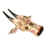 White Wooden Cow head Wall Hanging - Image 3