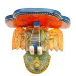 Multi Color hand Embossed  Elephant Face Wall Shelf