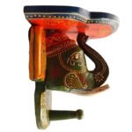 Multi Color hand Embossed  Elephant Face Wall Shelf - Image 5