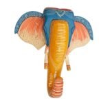 Multi Color Hand Embossed  Wall Hanging Elephant Face - Image 3