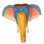 Multi Color Hand Embossed  Wall Hanging Elephant Face