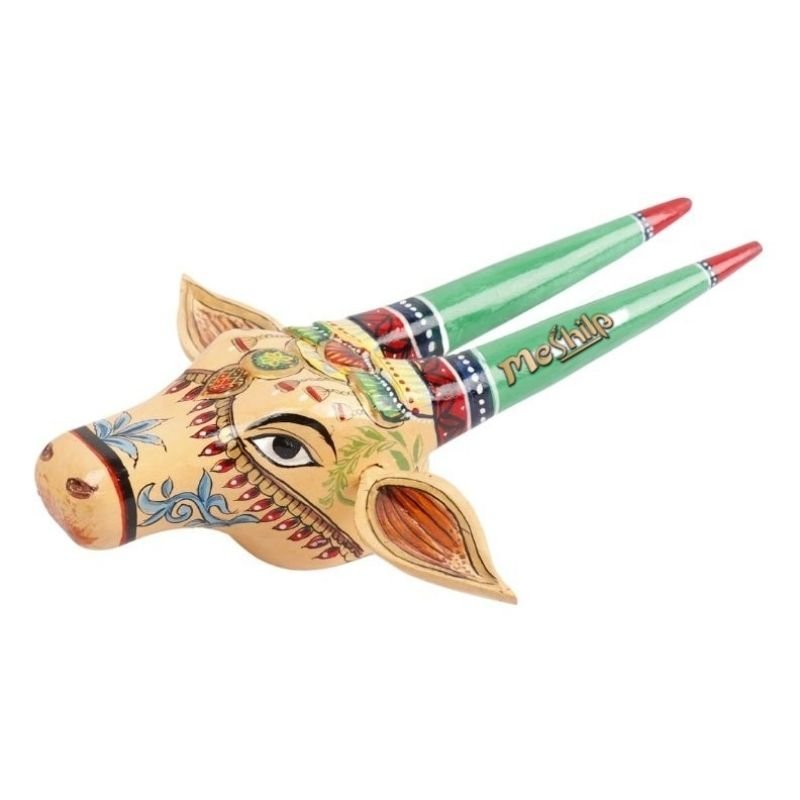 6-2-3.jpg Wooden Cow head Wall Hanging - Image 1