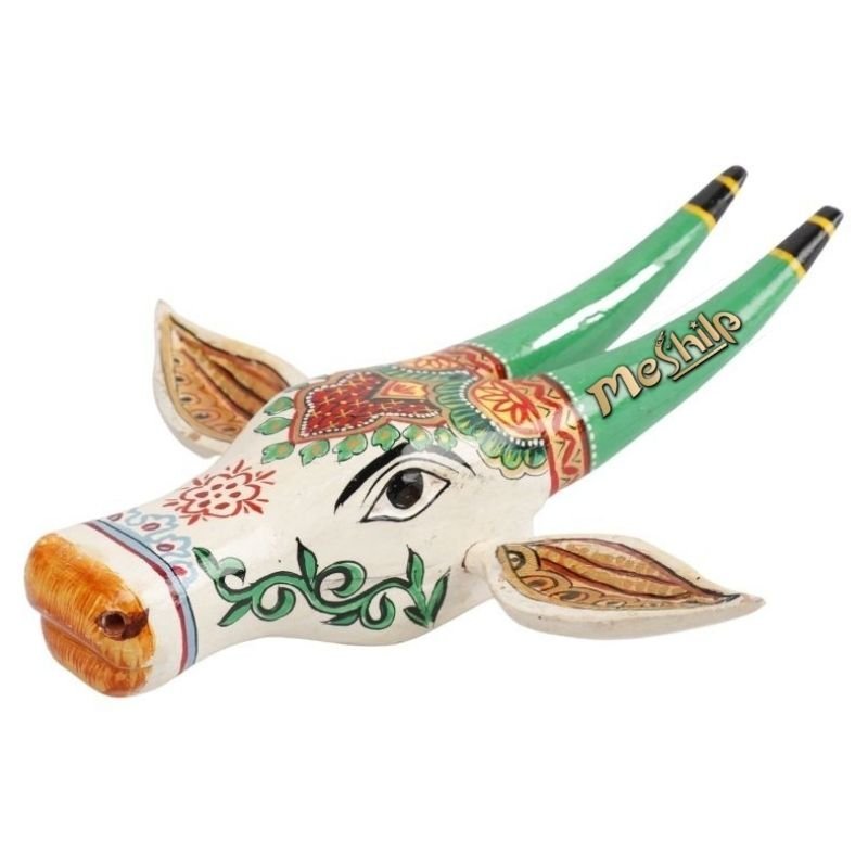 8-2-2.jpg Wooden Cow head Wall Hanging - Image 1