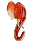 Multi Color Hand Embossed  Wall Hanging Elephant Face - Image 2